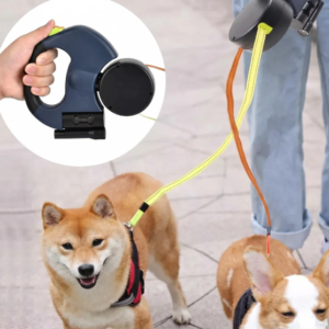 Dual Dog Leash with Anti-Tangle Rotation